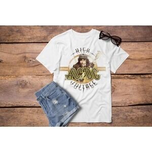ACDC Angus Young Guitar Rock Fan Music Retro Unisex T-Shirt